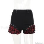 Gothic Summer 2024 Plaid Patchwork Shorts with Halter Waist-Cinch - Image 15