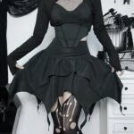 Irregular Sexy Solid Color Drawstring Tie-Up Ruched Ruffles Mini Skirt