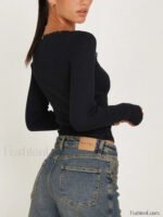 Lace Trim Long Sleeve Crop Top - Image 11