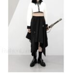 Long Dark Tie Street Y2k Gothic Skirt - Image 2