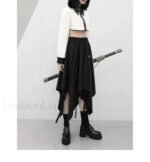 Long Dark Tie Street Y2k Gothic Skirt - Image 3