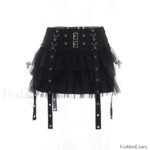 Mall Goth Black Pleated Mini Skirt with Chain for Women - Image 11