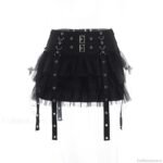 Mall Goth Black Pleated Mini with Chain Women's High Waisted Tennis Fairy Grunge Aesthetic E Girl Skirt - Image 5