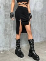 Mini Grunge Aesthetic Split Female Mall Gothic Short Front Skirt - Image 2