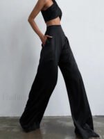 Oversized Satin Wide Leg Dress Pants - Image 11