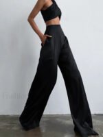 Oversized Satin Wide Leg Dress Pants - Image 17
