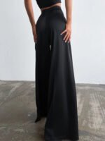 Oversized Satin Wide Leg Dress Pants - Image 4