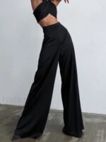 Oversized Satin Wide Leg Dress Pants - Image 5