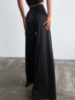 Oversized Satin Wide Leg Dress Pants - Image 15