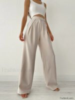 Palazzo Tied Wide Leg Dress Pants - Image 13