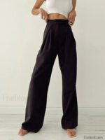 Palazzo Tied Wide Leg Dress Pants - Image 9