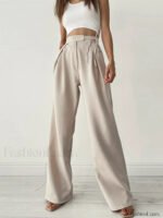 Palazzo Tied Wide Leg Dress Pants - Image 14