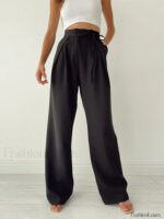 Palazzo Tied Wide Leg Dress Pants - Image 10