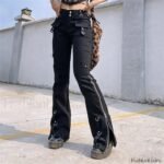 Punk Rivet Zipper Cargo Pants: Y2K Techwear Leggings - Image 11