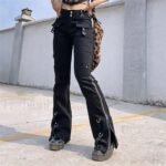 Punk Rivet Zipper Cargo Pants: Y2K Techwear Leggings - Image 6