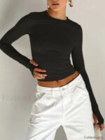 Semi-Sheer Long Sleeve Crop Top - Image 10