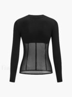 Sheer Mesh Combination Long Sleeve Top - Image 7