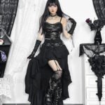 Victorian-Inspired SteamRetro Gothic Hi-Low Lace Party Skirt