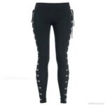 Vintage Gothic Lace Up Slim Halloween Pants - Image 5